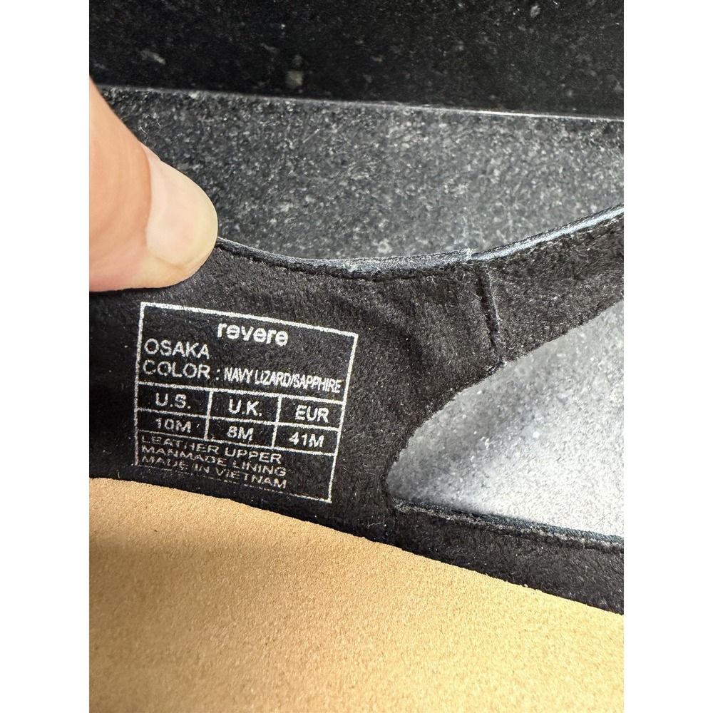 Revere Osaka Mary Jane Shoes Womens 10 (EUR 41) Navy Lizard Leather Comfort - Picture 8 of 9